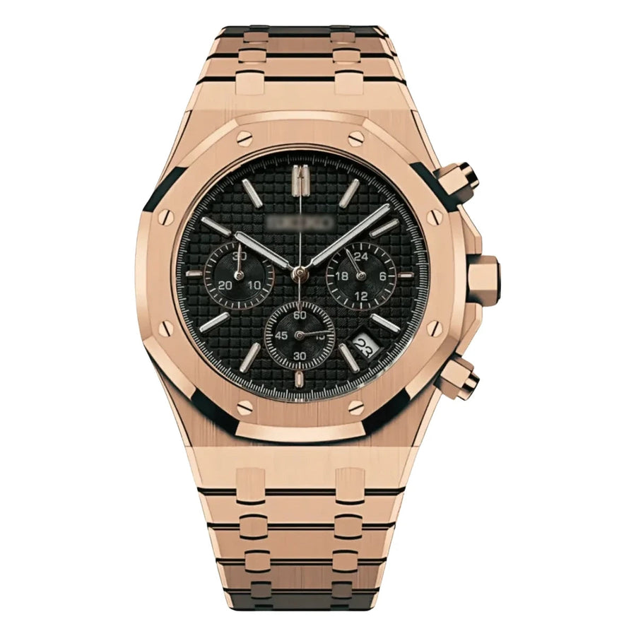 SMODX Octagon Chronograph, Black, Rose Gold Tone